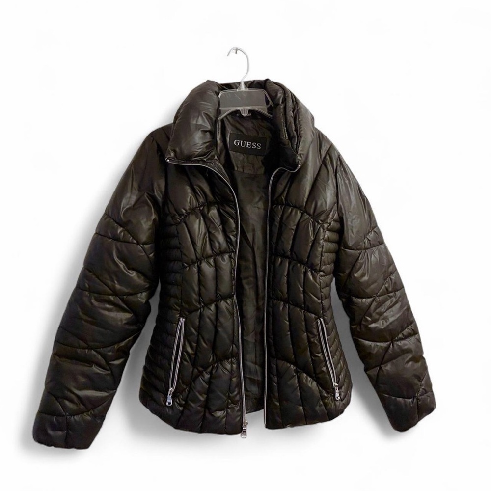 GUESS Women's Dark Quilted Puffer Jacket